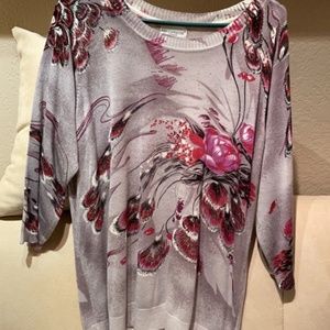 Gray and Pink Rebecca Malone Sweater Size 1X